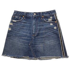 ABERCROMBIE & FITCH Vintage A-Line Skirt‎ Size 27/4 Mini Distressed Blue Denim